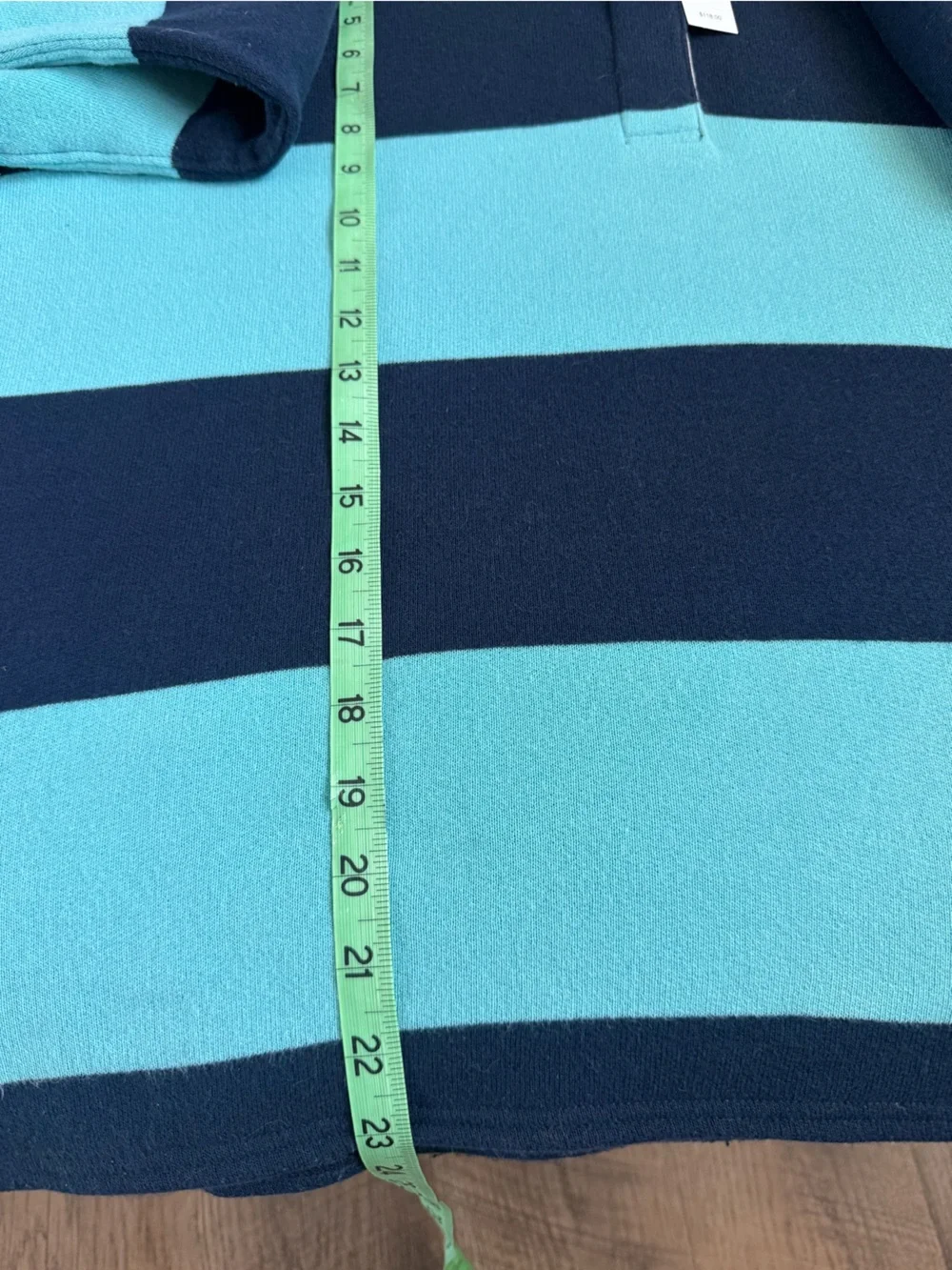 J.Crew NWT Oversized Rugby Shirt Small Aqua Navy Stripe Cotton